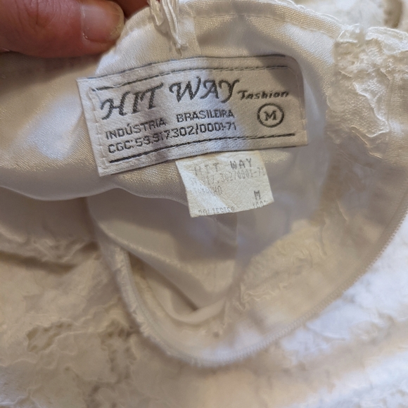 Vintage Hit Way Fashions white lace fitted dress with skinny straps size 0 - Picture 7 of 7